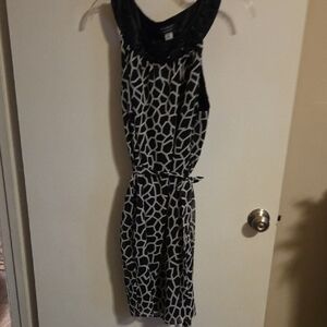 Amazon Essentials Black and White Halter Midi Dress